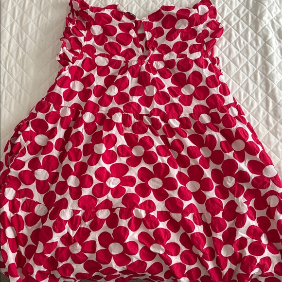 Vibrant Red and White Floral Dress - Picture 2 of 3